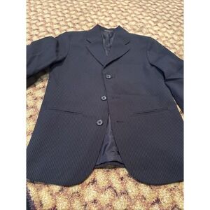 Fubu The Collection Boys Dress Jacket Black Pin Stripe Size 8 (1a)